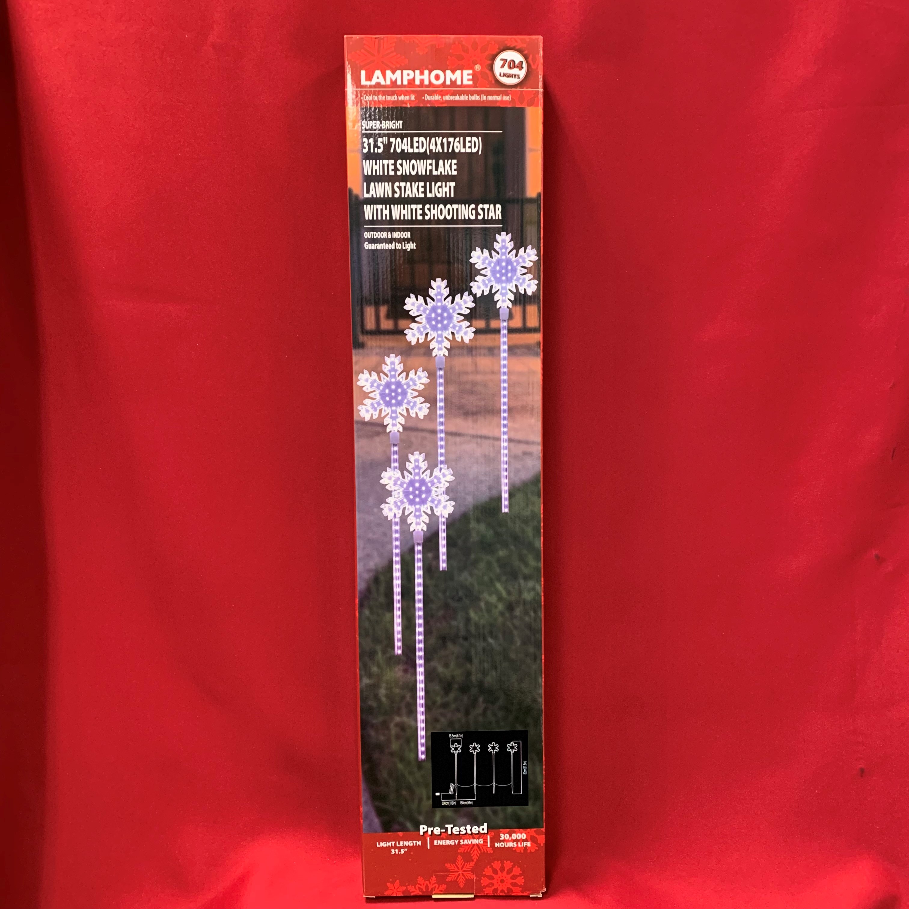 SNOWFLK STAKE white 31.5IN 4 PC LED 